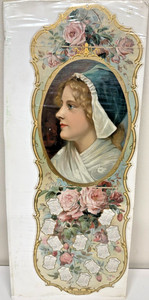 Large 1901 Antique Victorian Calendar - The Youth's Companion - Roses & Portrait