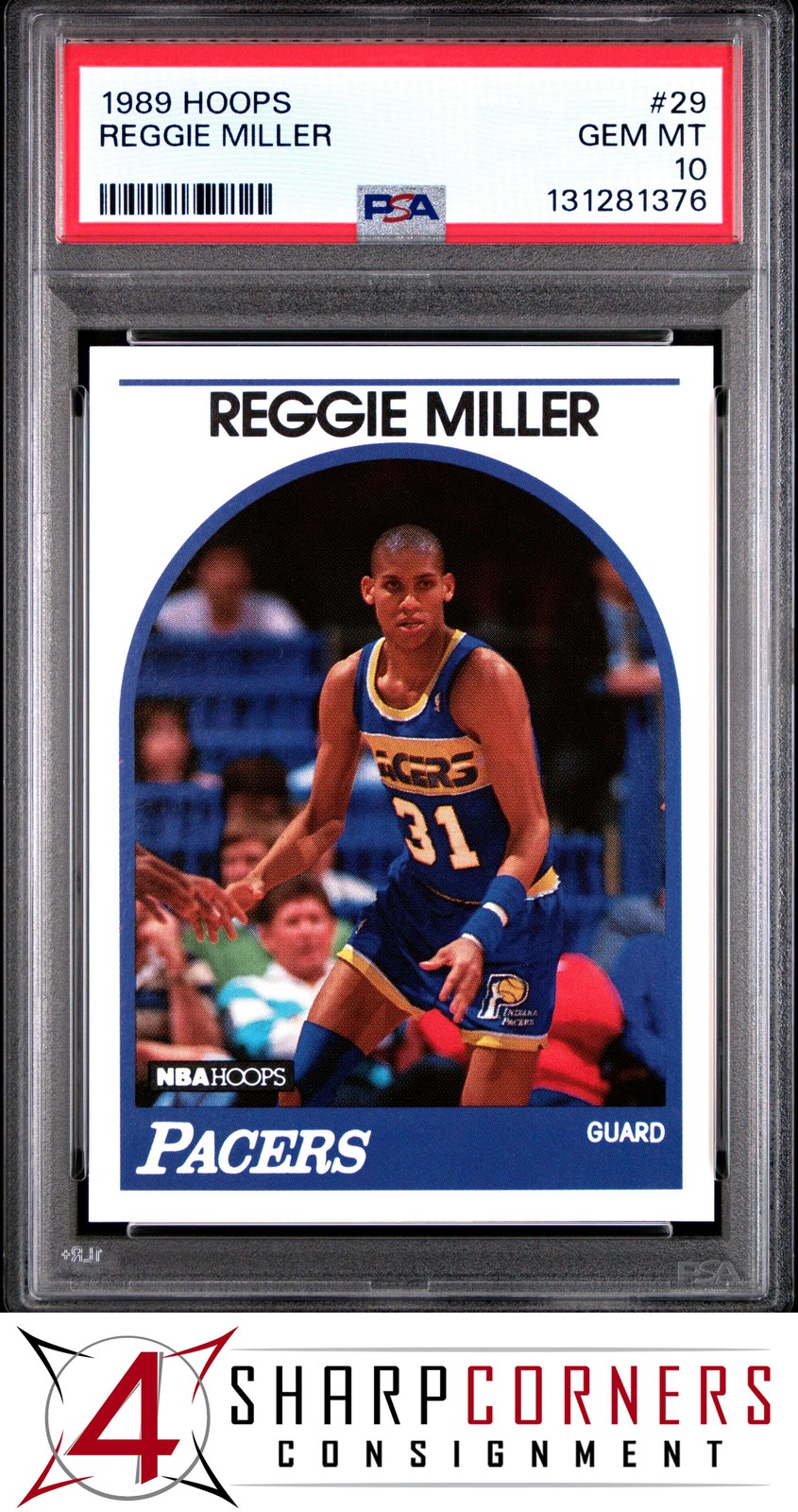 1989 HOOPS #29 REGGIE MILLER PACERS HOF PSA 10