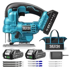 Cordless Jigsaw Tool with 2 Batteries & Charger