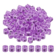 100 Pcs Clothes Hanger Marker Number 42 Tag 3mm Rod Garment Size Tag Purple Pink