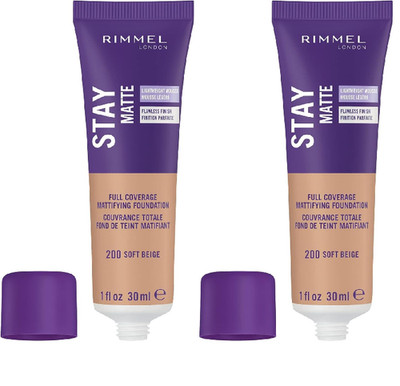 Rimmel London Stay Matte Liquid Mousse - 200 Soft Beige - Foundation,Lightweight