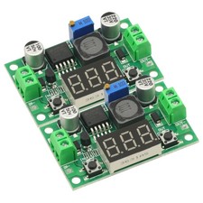 Buck Step Down Module Adjustable Voltage Regulator LED Voltmeter 2 PCS