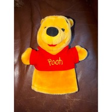 Vintage Disney Winnie the Pooh Plush Hand Puppet Mattel Arcotoys Yellow