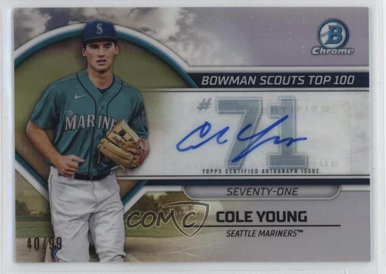 2023 Bowman Bowman Scouts Top 100 Auto /99 Cole Young #BTP-71 Auto