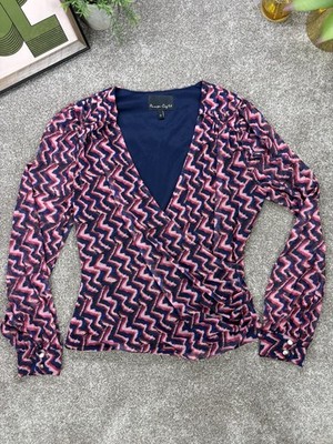 Phase Eight Dorathy Top UK 10 Zick Zack Mesh Wrap Designer Italian Party UVP 59£