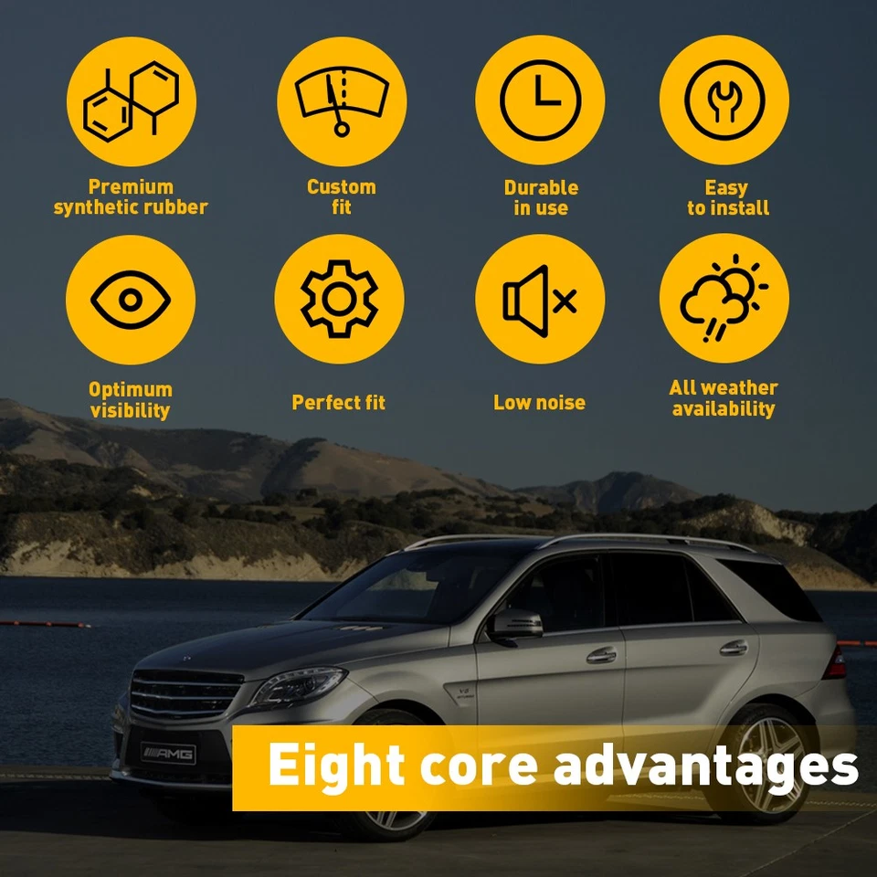 Juego de 2 limpiaparabrisas trasero ajuste brazo escobilla mercedes-benz ml350 gle350 ml400 ml550 a1648200744 Foto 2 de 4