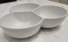 Cordon Bleu BIA White Porcelain 3-Section Divided Serving Dish 12” Appetizer