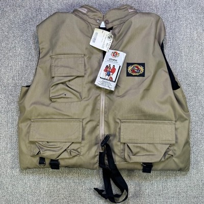 NWT Vintage Stearns Flotation Wear Vest Mens XL Tan Fishing Utility PFD USA Made