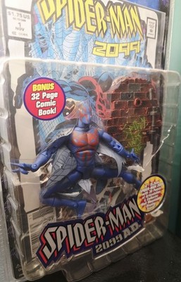 Spider-Man Classics 2099 AD Marvel Legends Toy Biz Figure With Comic Vintave MOC