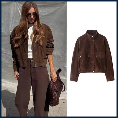 Women's Autumn Jackets 2025 New Fashion Big Pocket Elegant Women's Loose Warm
