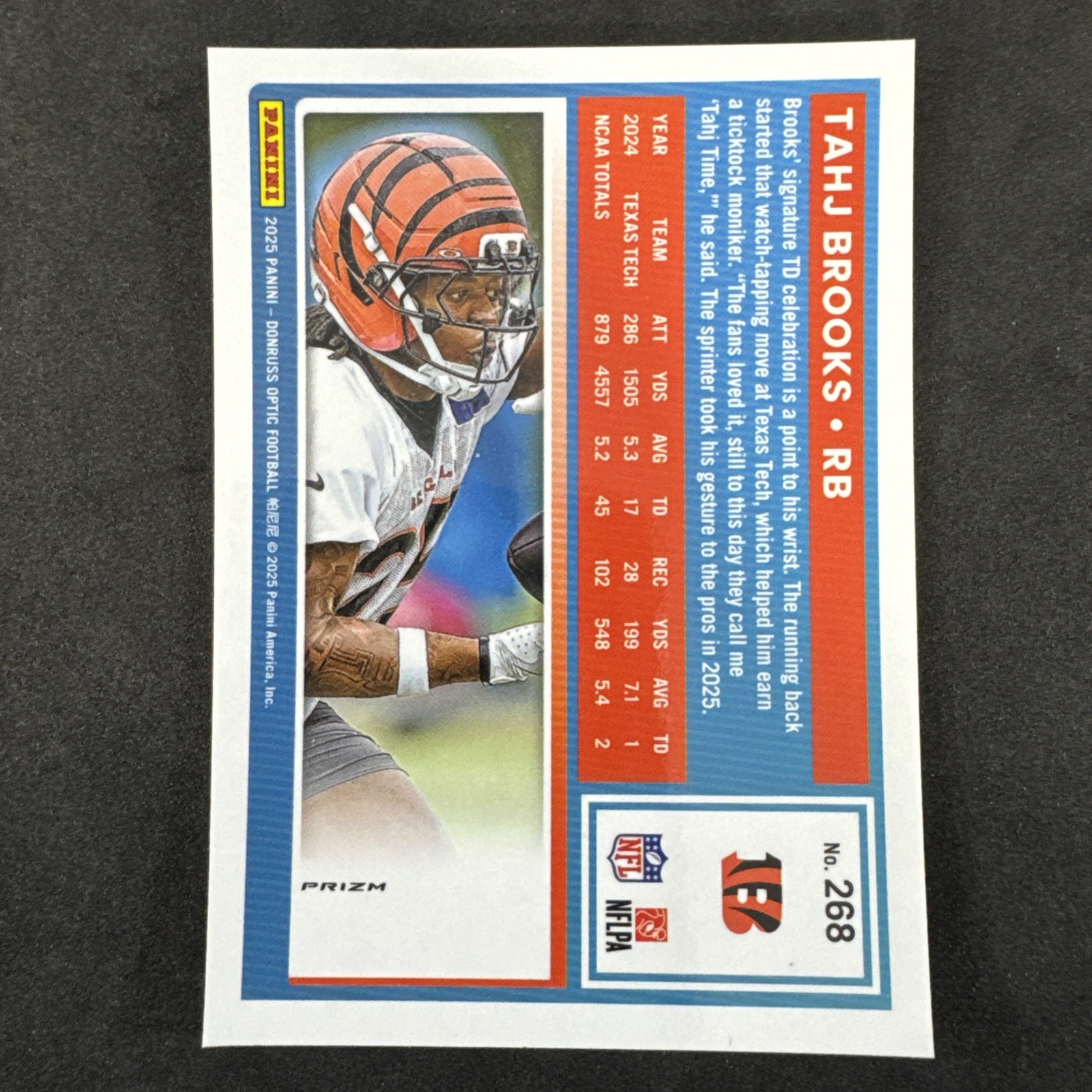 2025 Donruss Optic Tahj Brooks  Rated Rookie Green Prizm #268 thumbnail 2