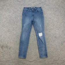 BY REWASH Jeans Women's Blue Size 11/30 High Rise Distressed Stretch Skinny