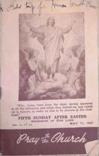 1947 Catholic Liturgical Pamphlet Pray with the Church Ascension Ottawa