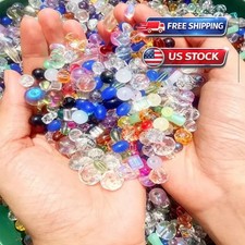 Half Pound Assorted Glass Beads for Jewelry Making, 2-16mm Colorful Crystal Bead