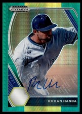 2021 Panini Prizm Draft Picks Green Yellow Hyper #146 Rohan Handa Auto Yale