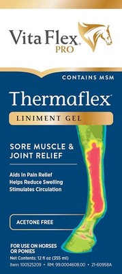 Thermaflex Liniment Gel for Sore Muscles and Joint Relief in Horses 12oz