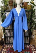Vintage 1970s Blue Ossie Clark Maxi Dress