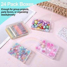 24x Bead Storage Box Crayon Box Compact Clear Portable Stackable for Jewelry DIY