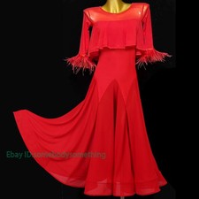Latin Ballroom Dance Dress Modern Salsa Waltz Standard Long Dress F544 2 Colors