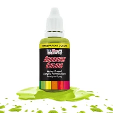 US Art Supply 1-Ounce Transparent Chartruesse Airbrush Paint