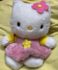 Sanrio Hello Kitty Kao Hana Plush 12in Heisei Retro Rare Prize Toy New