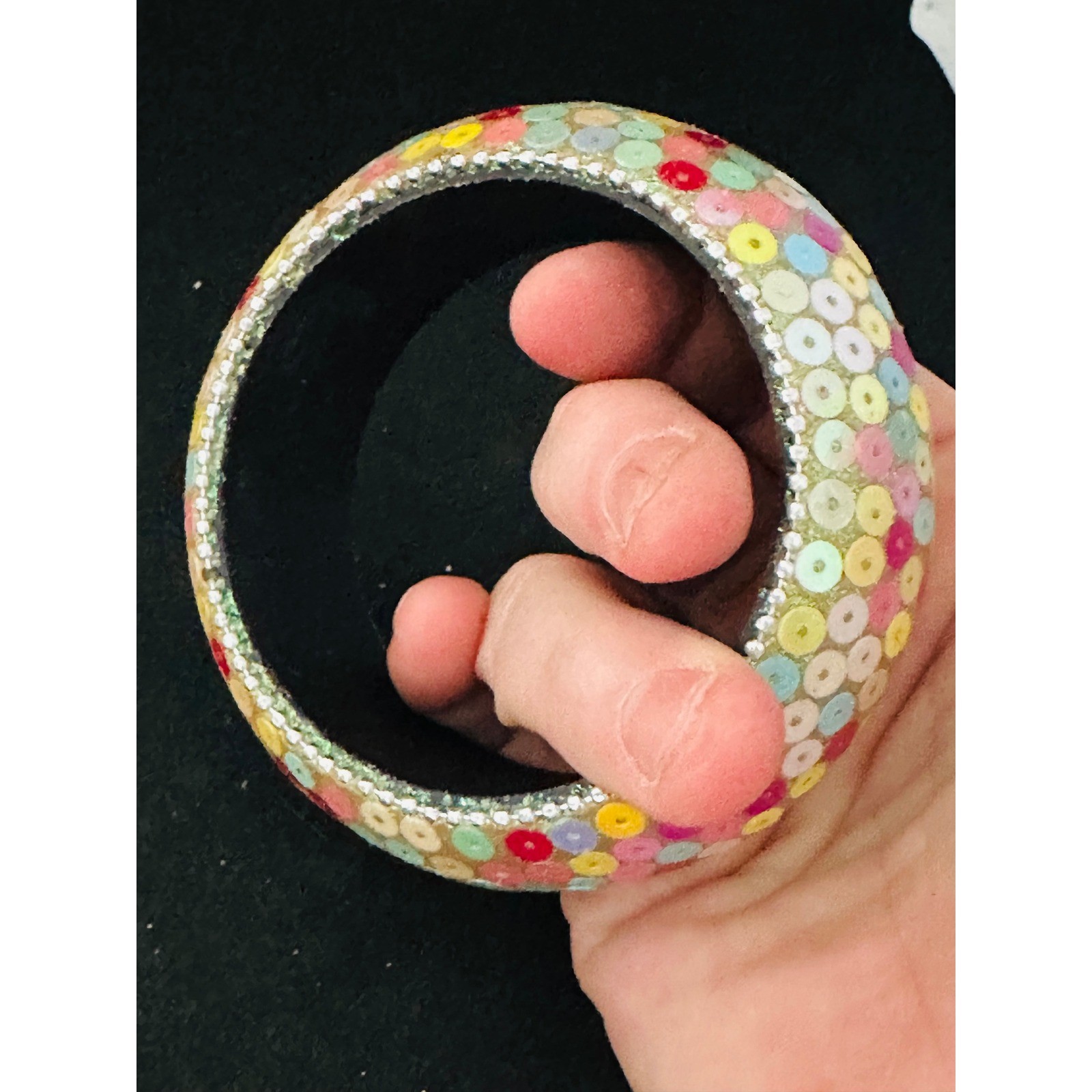 Colorful Sequin Cuff Bracelet Statement Bangle Wo… - image 2