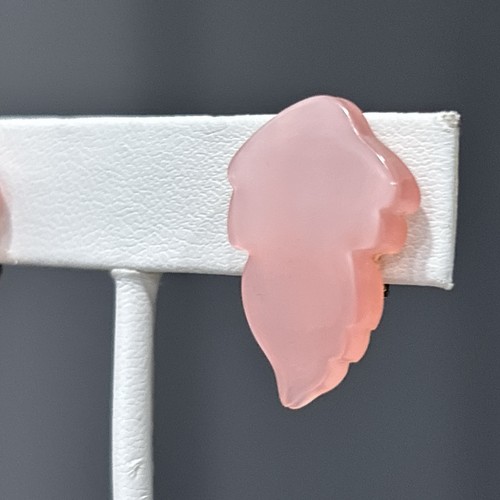 Vintage Ohrclips Frosted Lucite Strass Duroplast Rosa MCM Menge 2 - Bild 11 von 11