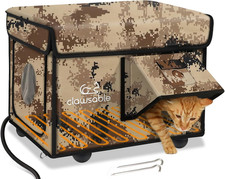 Indestructible Heated Cat House for outside Cats Winter, 100 Weatherproof, Safe