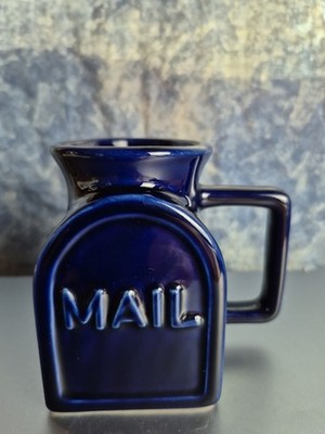 Solid Blue Ceramic Mail Mailbox Mug USPS Post Office Delivery Postal Service