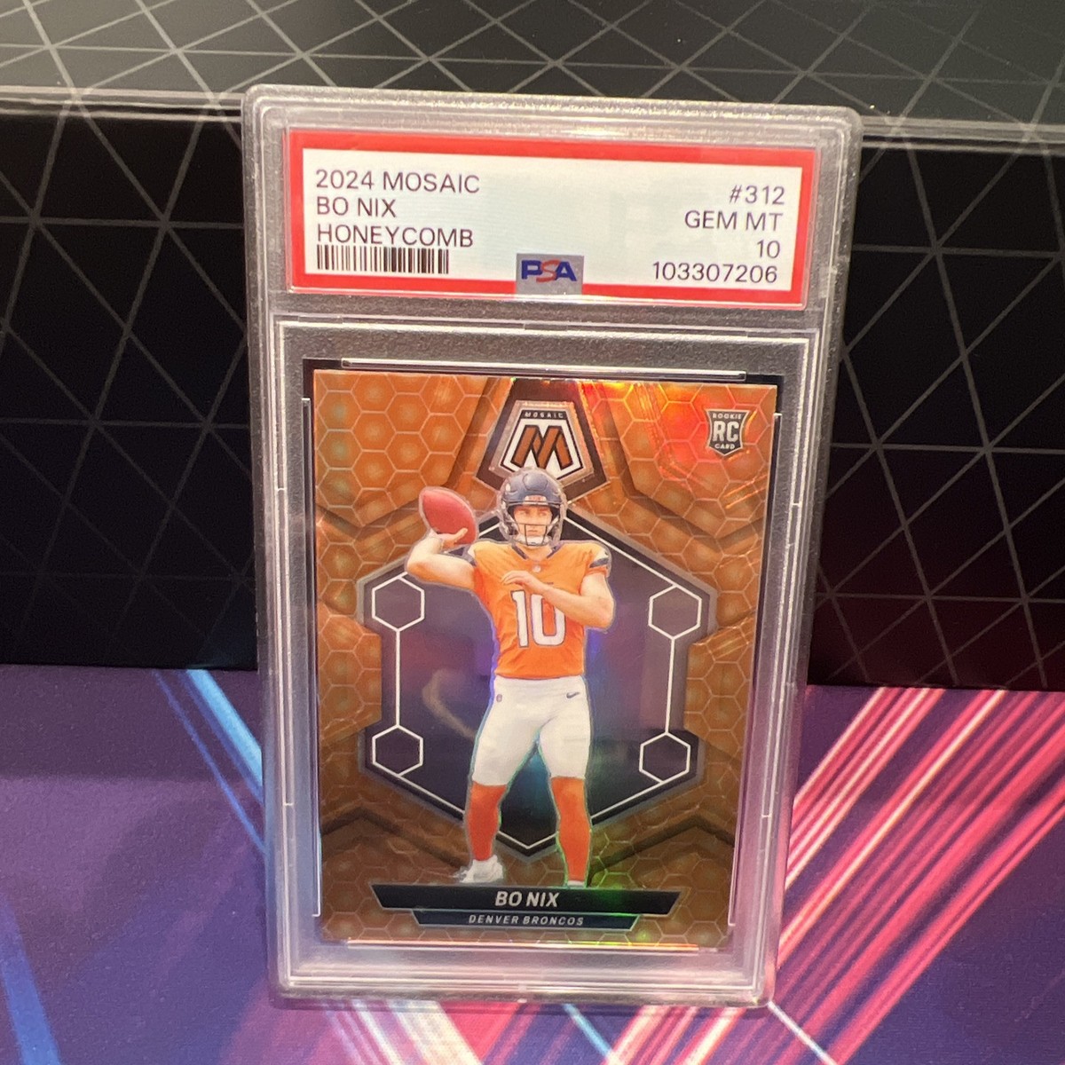 2024 PANINI MOSAIC HONEYCOMB #312 BO NIX ROOKIE RC PSA 10 POP 4
