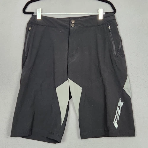 FOX RACING Shorts Mens 32 Black 12 Inseam Lightweight Technical Zip Pockets 