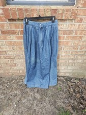 Vintage Manor House Pleated Denim Maxi Skirt Made In USA Size 10 Cottagecore