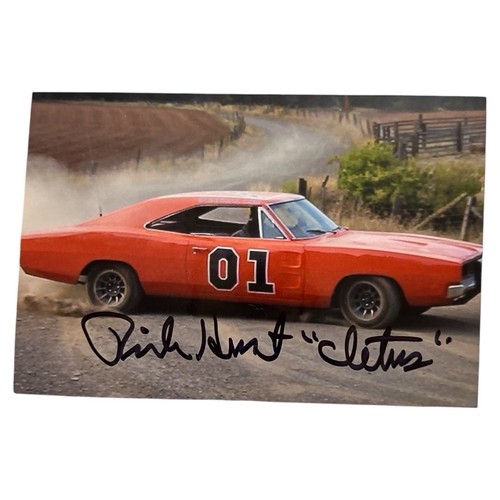 Rick Hurst signed Autogramm 4x6 General Lee Foto "Cletus" Dukes Hazzard TV Star