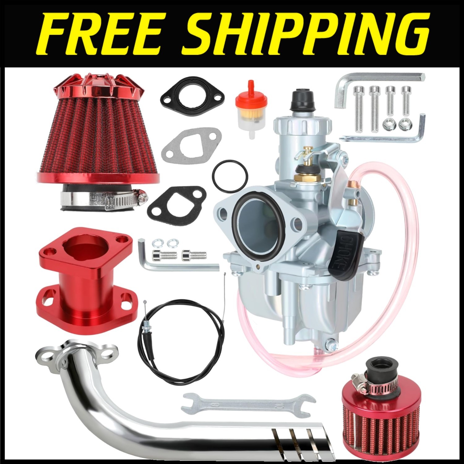 VM22 Carburetor & Exhaust Kit for Predator 212/224cc - High-Performance Upgrade