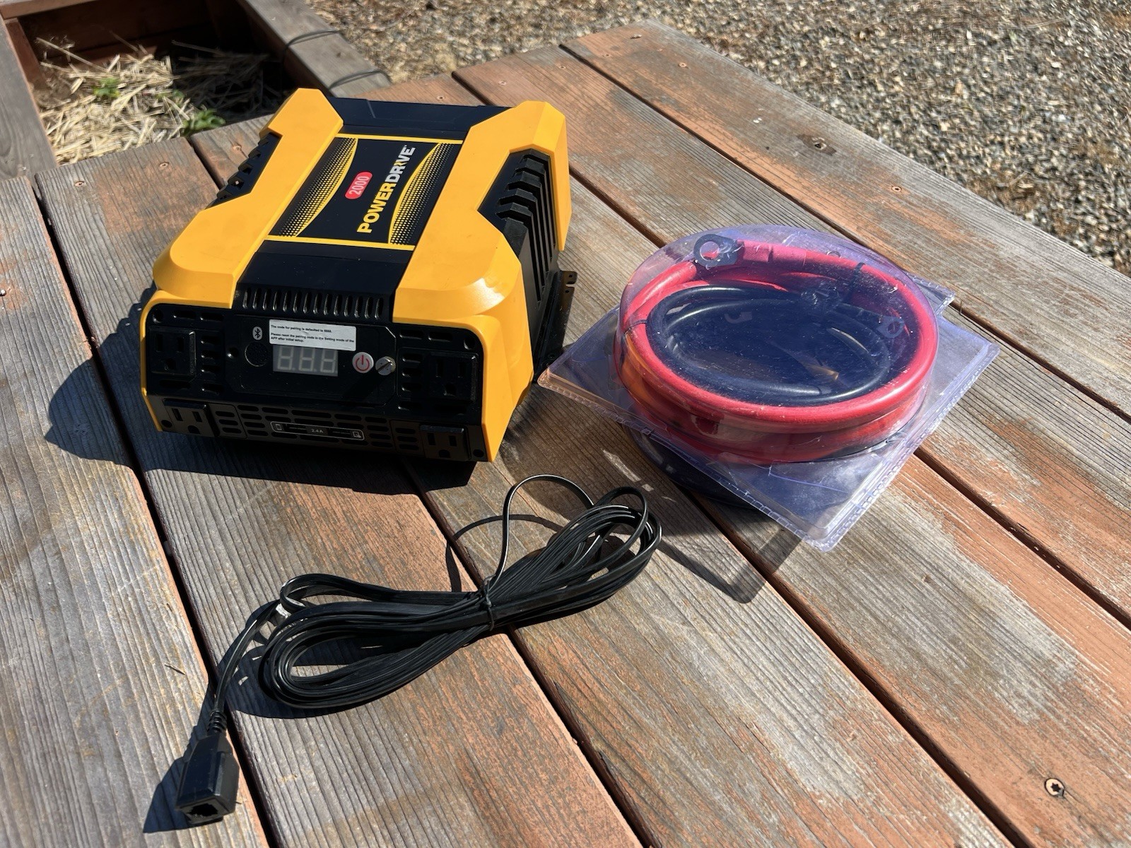 PowerDrive 2000 Watt Power Inverter Bluetooth, FREE- NEW 72”  0-Gauge cable 