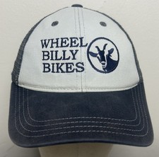 Wheel Billy Bikes SnapBack Baseball Cap Trucker Blue White Goat Logo Hat