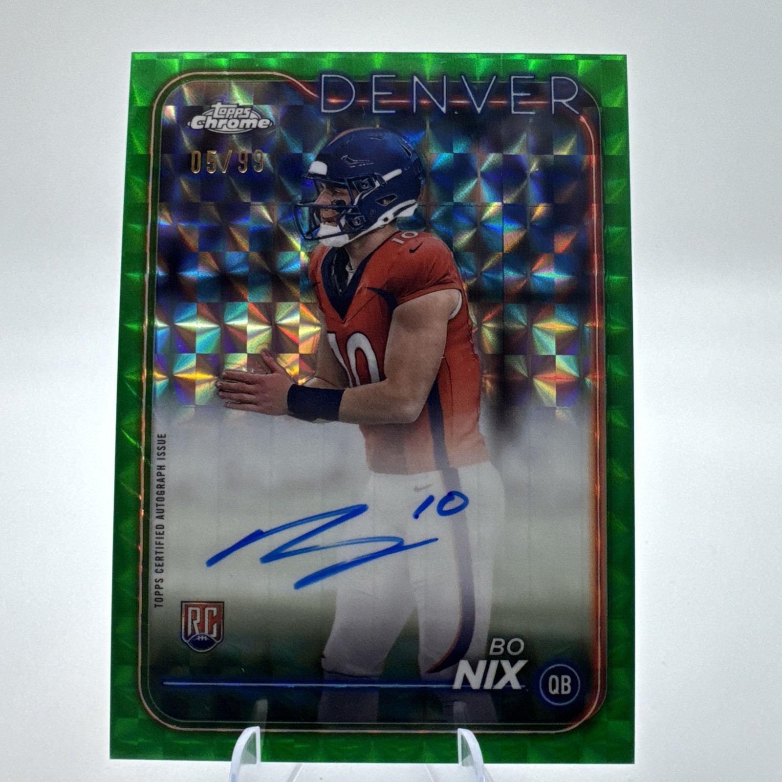 BO NIX 2024 TOPPS CHROME #RA-BNI ROOKIE GREEN GEOMETRIC REFRACTOR AUTO RC 05/99