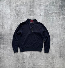 RARE Polo Ralph Lauren Vintage 1/3 zip Navy sweater size M