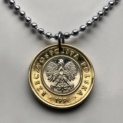 1994 Poland Polska 2 Zlote coin pendant Polish eagle Warsaw Krakow Poles n001582