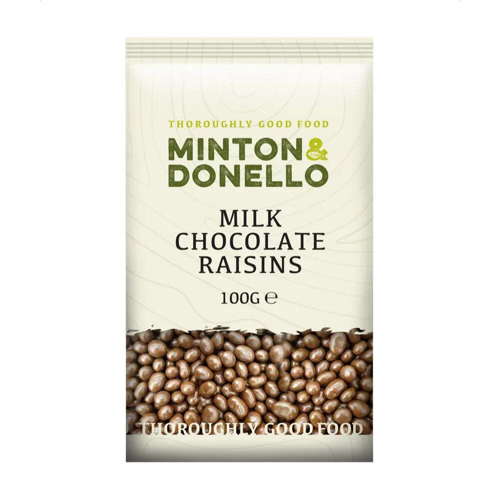 Minton & Donello Milk Chocolate Raisins 6 x 100g 600g