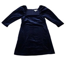 Banana Republic Outlet Navy Velvet Puff Sleeve Square Neck Mini Dress XS Holiday