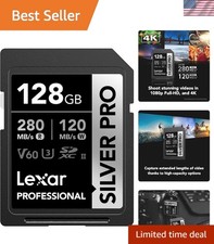 Professional 128GB SILVER PRO SD Card - Reliable UHS-II with Lifetime