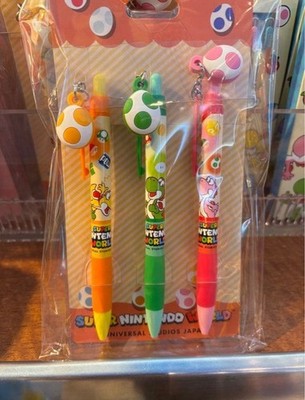 USJ Super Nintendo World Yoshi Ballpoint Pen Set of 3 Japan Park Exclusive NEW