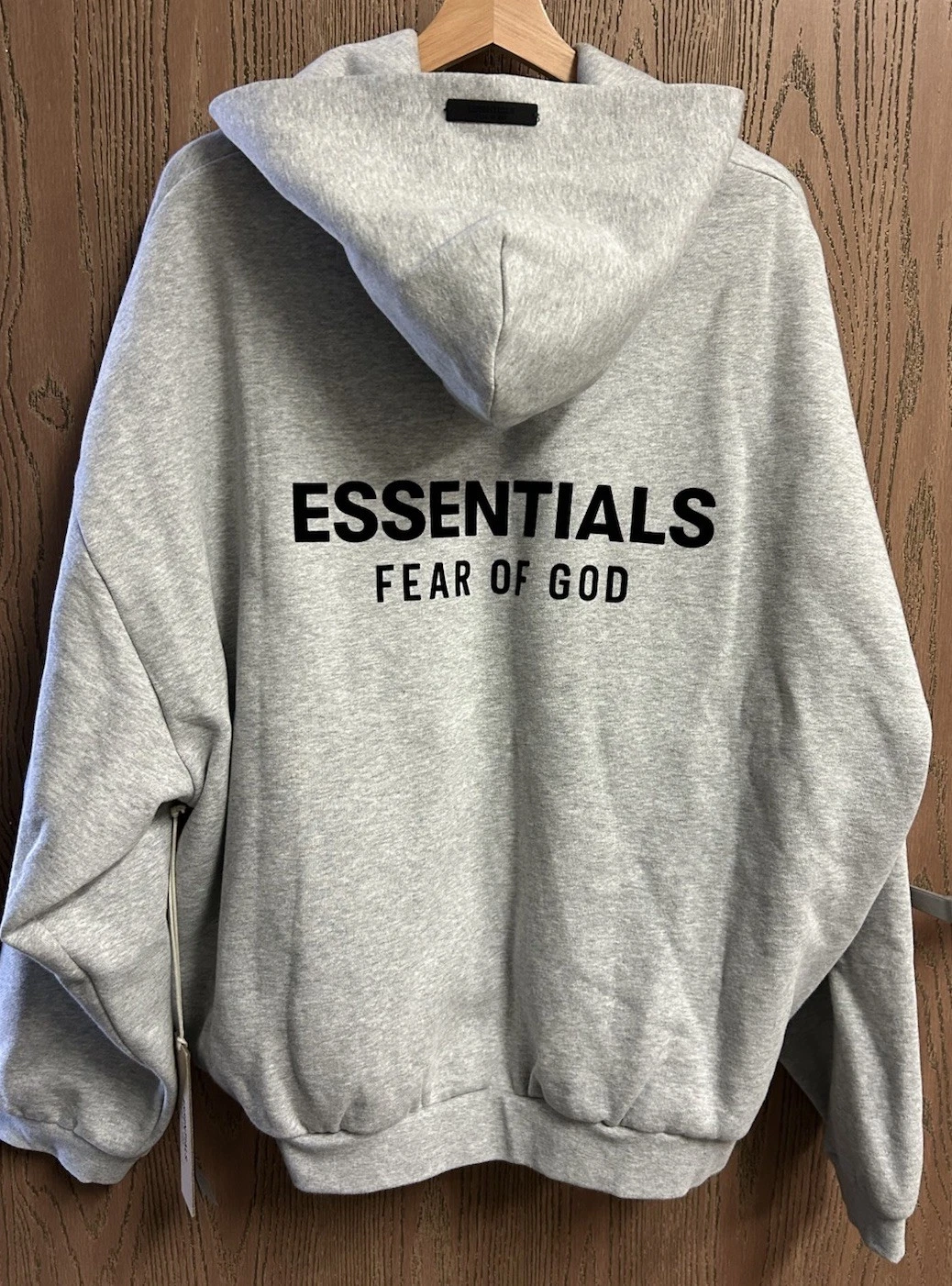 Felpa con cappuccio Fear of God Essentials Fleece II in grigio erica chiaro taglia L nuova