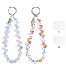 2 Pcs Beaded Phone Wrist Strap for Women Sparkling Phone Bracelet Strap f