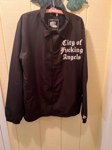 TWNTY-TWO "City Of F*cking Angels" LA Skeleton Coach Jacket Black XL - product listing photo