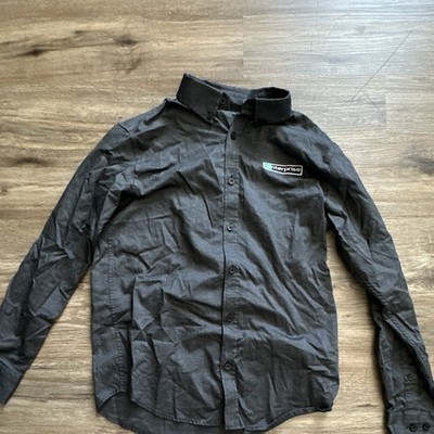 Enterprise Men s Black Long Sleeve Button-Up Work Shirt Cotton Size S