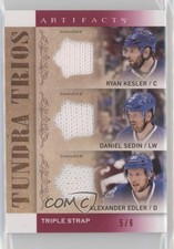 2014-15 Artifacts Tundra Trios Red Triple Strap 5/6 Ryan Kesler Daniel Sedin av1