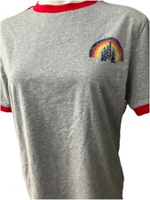 Disney World 1955 Retro Rainbow Ringer T-Shirt M Parks Vintage Style Tee NWT