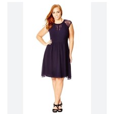 City Chic Lace Detail Purple Dress size XS / 14